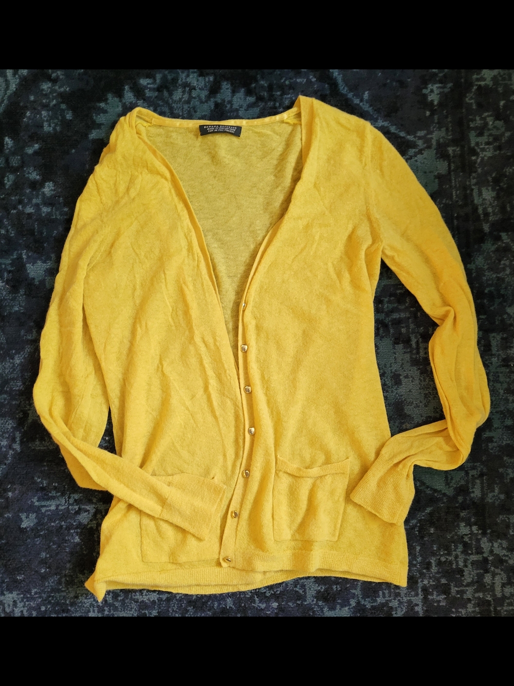 Banana Republic Yellow V-Neck Button Front Cardigan